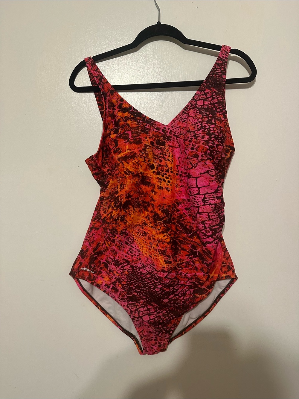 Speedo Pink Orange Swimsuit Sz 18 One Piece